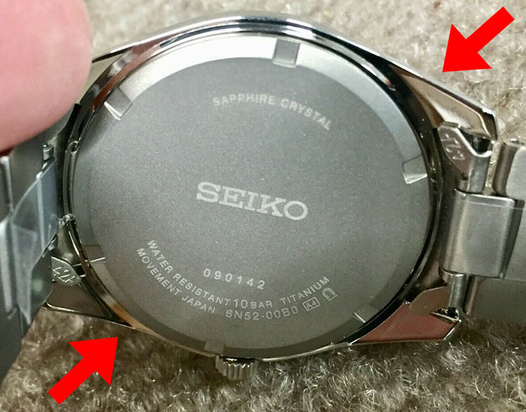 Tapa trasera Seiko Titanio Gris de Cuarzo y Zafiro con Lumibrite SUR369P1