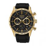 Seiko Chronograph 10BAR Dorado y Caucho Negro SSB446P1