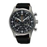 Seiko Chronograph 100m Tachymeter en Negro y Nailon SSB449P1